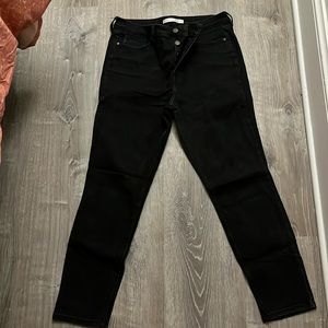 Lauren Conrad High Rise skinny black jeans size 12 with four button front